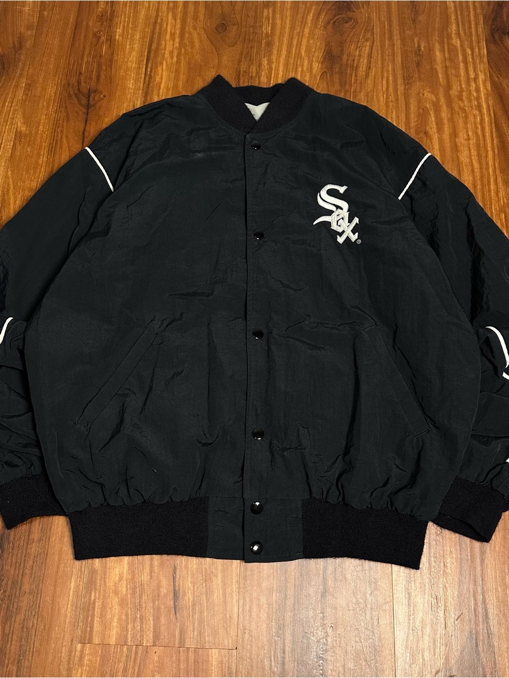 Vintage STARTER Black and White Chicago Sox Bomber Jacket
